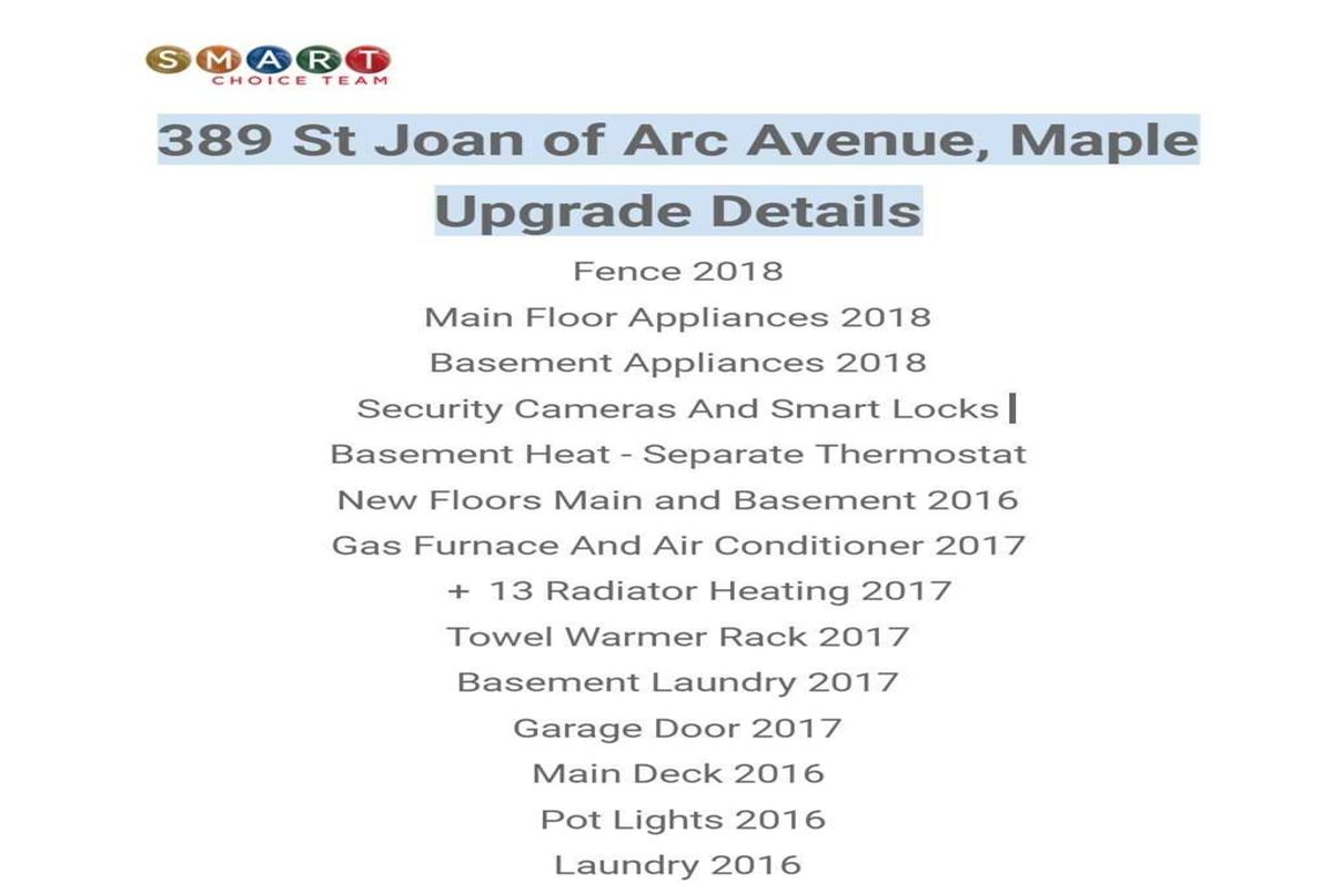 389 St Joan Of Arc Ave 389 St Joan Of Arc Ave Vaughan