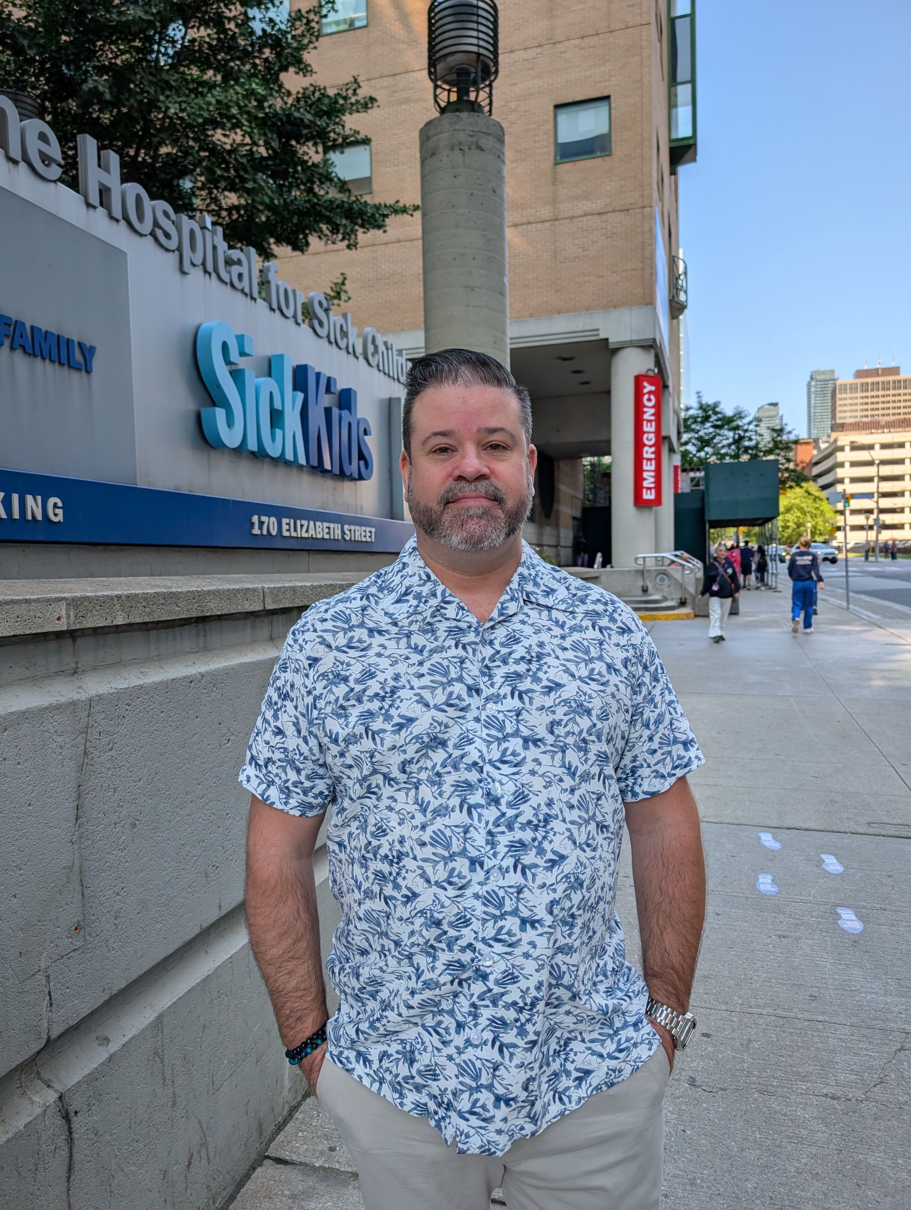 Gary Fraga outside SickKids Hospital